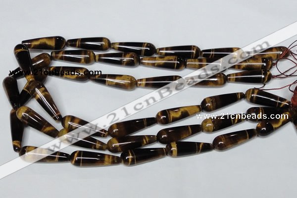 CTE155 15.5 inches 10*30mm teardrop yellow tiger eye gemstone beads