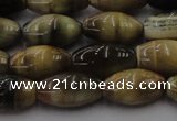 CTE1553 15.5 inches 8*12mm rice golden & blue tiger eye beads wholesale