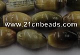 CTE1554 15.5 inches 10*14mm rice golden & blue tiger eye beads wholesale