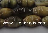 CTE1555 15.5 inches 12*16mm rice golden & blue tiger eye beads wholesale