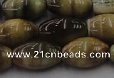 CTE1556 15.5 inches 13*18mm rice golden & blue tiger eye beads wholesale