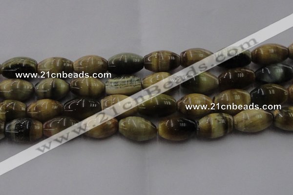 CTE1557 15.5 inches 15*20mm rice golden & blue tiger eye beads wholesale