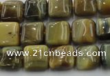 CTE1562 15.5 inches 8*8mm square golden & blue tiger eye beads wholesale