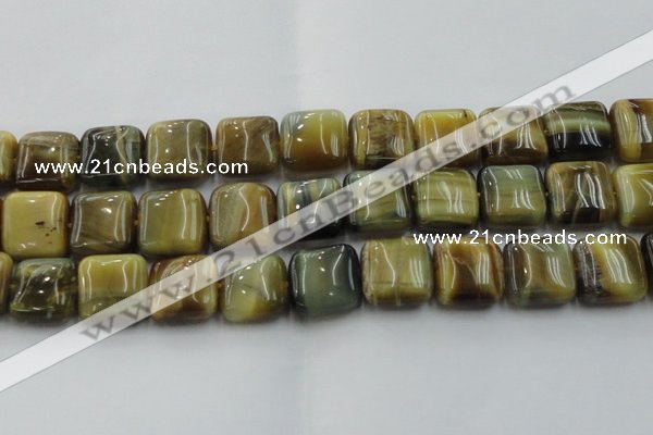 CTE1567 15.5 inches 18*18mm square golden & blue tiger eye beads wholesale