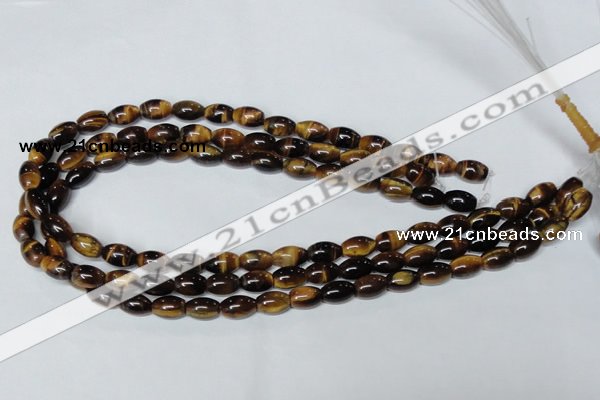 CTE157 15.5 inches 6*8mm rice yellow tiger eye gemstone beads