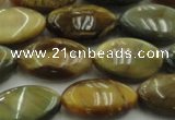 CTE1570 15.5 inches 11*18mm marquise golden & blue tiger eye beads