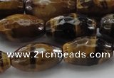 CTE1582 15.5 inches 12*16mm faceted rice yellow tiger eye beads