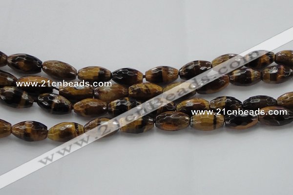 CTE1582 15.5 inches 12*16mm faceted rice yellow tiger eye beads