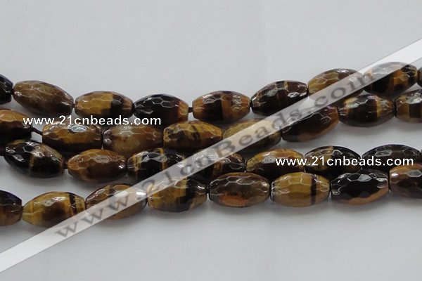 CTE1584 15.5 inches 15*20mm faceted rice yellow tiger eye beads