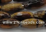 CTE1586 15.5 inches 8*18mm faceted rice yellow tiger eye beads