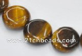 CTE16 15.5 inches 15mm coin yellow tiger eye beads Wholesale