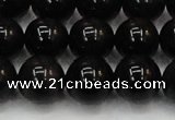 CTE1605 15.5 inches 14mm round AB grade black tiger eye beads