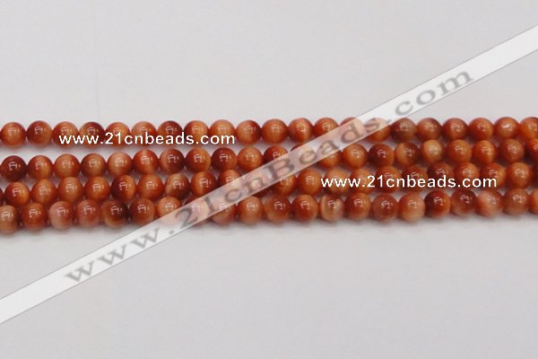 CTE1661 15.5 inches 6mm round sun orange tiger eye beads