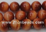 CTE1663 15.5 inches 10mm round sun orange tiger eye beads