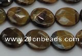 CTE1725 15.5 inches 12mm faceted coin yellow tiger eye beads