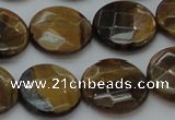 CTE1727 15.5 inches 16mm faceted coin yellow tiger eye beads