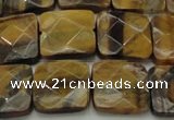 CTE1734 15.5 inches 15*15mm faceted square yellow tiger eye beads