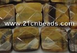 CTE1735 15.5 inches 18*18mm faceted square yellow tiger eye beads