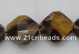 CTE1738 15.5 inches 20*20mm faceted diamond yellow tiger eye beads