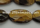 CTE1740 15.5 inches 18*25mm faceted oval yellow tiger eye beads