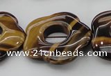 CTE1746 15.5 inches 34mm carved flower yellow tiger eye beads