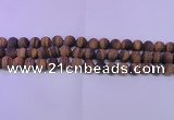 CTE1770 15.5 inches 4mm round matte yellow tiger eye beads