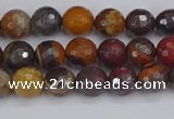 CTE1819 15.5 inches 6mm faceted round red iron tiger beads