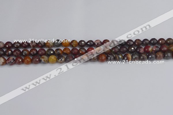 CTE1819 15.5 inches 6mm faceted round red iron tiger beads