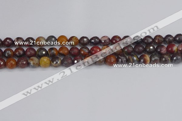 CTE1821 15.5 inches 10mm faceted round red iron tiger beads