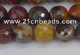 CTE1822 15.5 inches 12mm faceted round red iron tiger beads