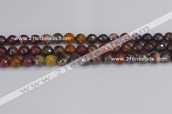 CTE1822 15.5 inches 12mm faceted round red iron tiger beads