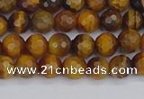 CTE1827 15.5 inches 6mm faceted round yellow tiger eye beads