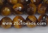 CTE1829 15.5 inches 10mm faceted round yellow tiger eye beads