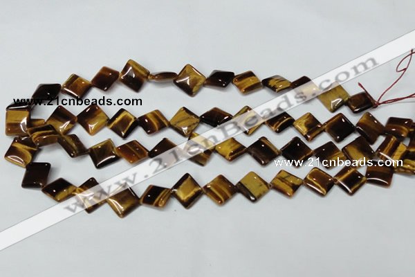 CTE186 15.5 inches 10*10mm diamond yellow tiger eye gemstone beads