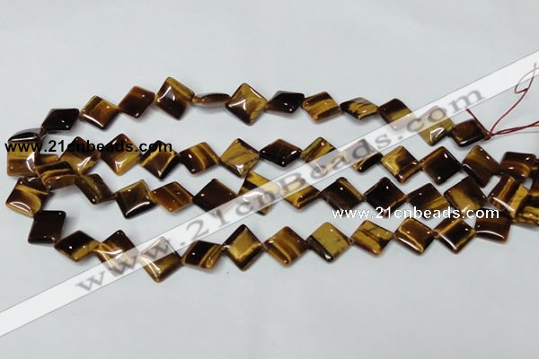 CTE187 15.5 inches 12*12mm diamond yellow tiger eye gemstone beads