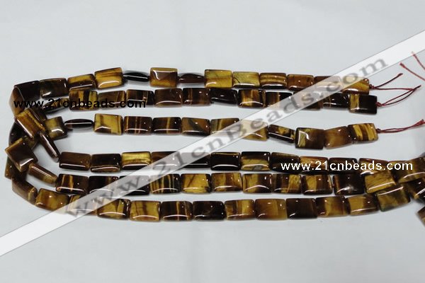 CTE188 15.5 inches 10*14mm rectangle yellow tiger eye gemstone beads