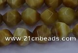 CTE1902 15.5 inches 8mm faceted nuggets golden tiger eye beads