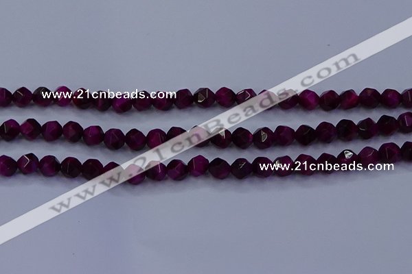 CTE1906 15.5 inches 6mm faceted nuggets red tiger eye beads