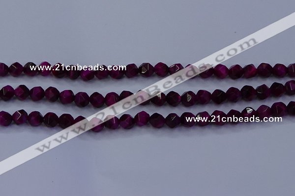 CTE1906 15.5 inches 6mm faceted nuggets red tiger eye beads