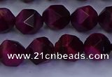 CTE1907 15.5 inches 8mm faceted nuggets red tiger eye beads