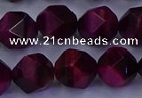 CTE1908 15.5 inches 10mm faceted nuggets red tiger eye beads