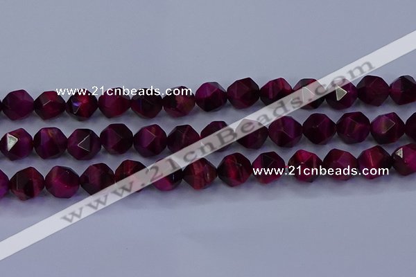 CTE1909 15.5 inches 12mm faceted nuggets red tiger eye beads