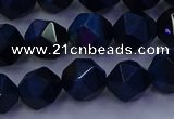 CTE1913 15.5 inches 10mm faceted nuggets blue tiger eye beads