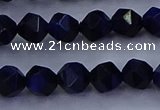 CTE1916 15.5 inches 6mm faceted nuggets blue tiger eye beads