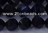 CTE1918 15.5 inches 10mm faceted nuggets blue tiger eye beads