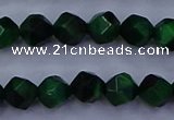 CTE1921 15.5 inches 6mm faceted nuggets green tiger eye beads