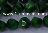 CTE1923 15.5 inches 10mm faceted nuggets green tiger eye beads