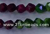 CTE1927 15.5 inches 8mm faceted nuggets colorful tiger eye beads