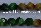 CTE1928 15.5 inches 10mm faceted nuggets colorful tiger eye beads