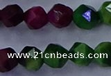 CTE1929 15.5 inches 12mm faceted nuggets colorful tiger eye beads